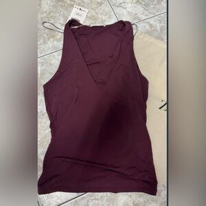 Zara top burgundy, brand new without. Never worn.